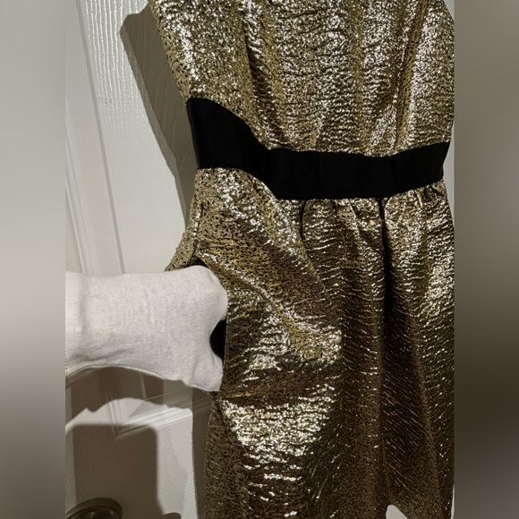 NWT Brooks Brothers Empire Party Dress in Gold size 12 - Picture 12 of 15